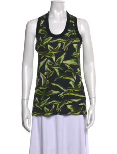 Pre-owned Pucci Printed Crew Neck Top In Green