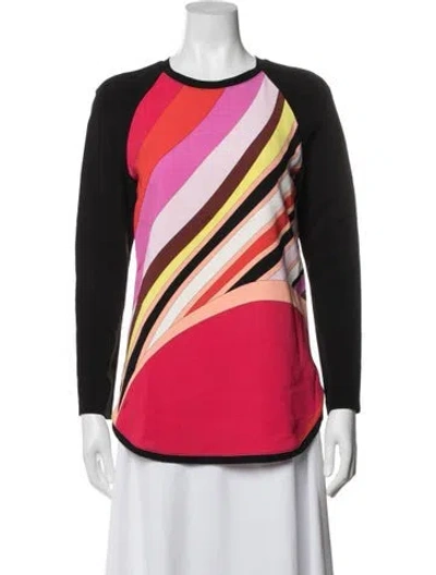 Pre-owned Pucci Printed Crew Neck Top In Multi