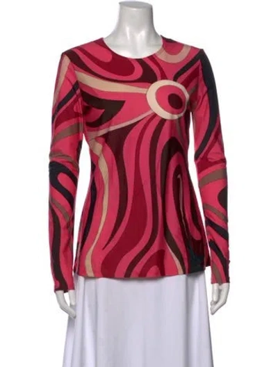 Pre-owned Pucci Printed Crew Neck Top W/ Tags In Pink