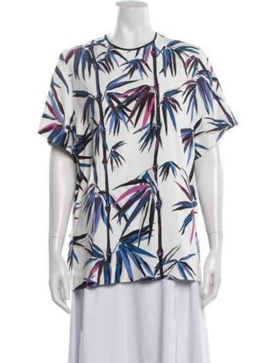 Pre-owned Pucci Printed Crew Neck Top In White