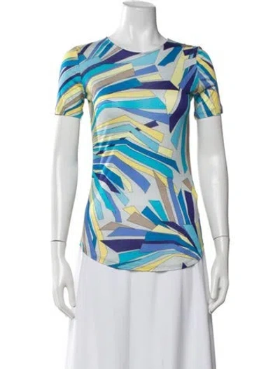 Pre-owned Pucci Printed Crew Neck T-shirt In Black