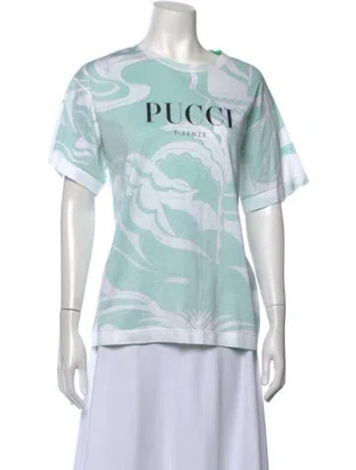 Pre-owned Pucci Printed Crew Neck T-shirt In Green