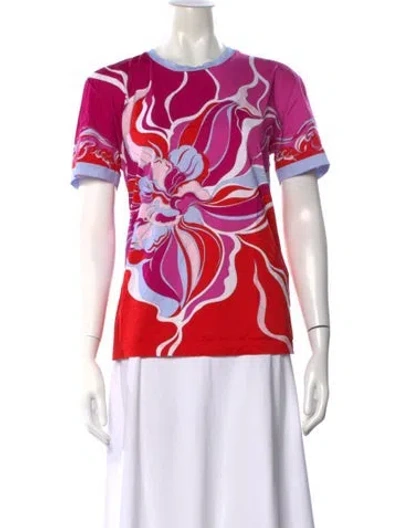 Pre-owned Pucci Printed Crew Neck T-shirt In Pink