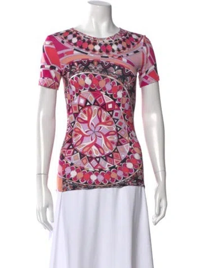 Pre-owned Pucci Printed Crew Neck T-shirt In Pink