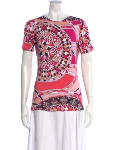 Pre-owned Pucci Printed Crew Neck T-shirt In Pink