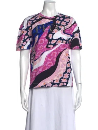 Pre-owned Pucci Printed Crew Neck T-shirt In Purple