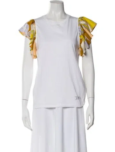 Pre-owned Pucci Printed Crew Neck T-shirt In White