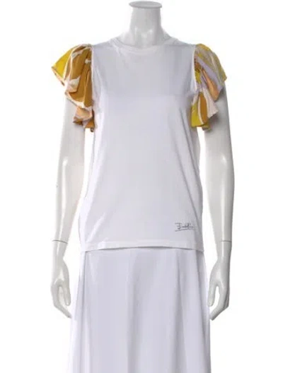 Pre-owned Pucci Printed Crew Neck T-shirt In White
