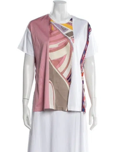 Pre-owned Pucci Printed Crew Neck T-shirt In White