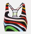 Pucci Printed Cropped Tank Top In Nero/rosso