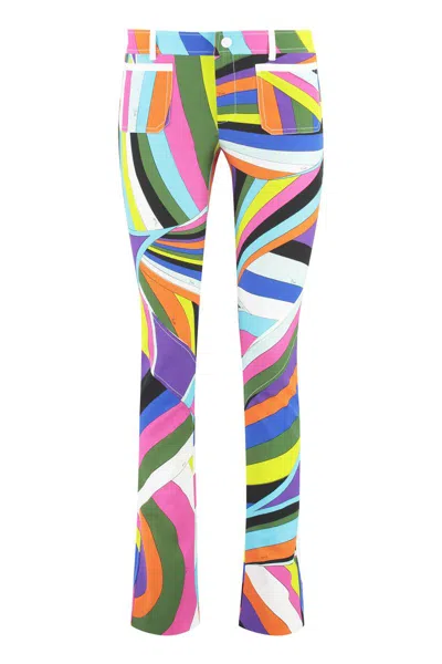 Pucci Printed Cropped Trousers In Multicolor