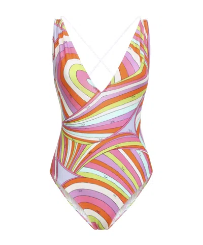 Pucci Iride Print One-piece Swimsuit In Multi
