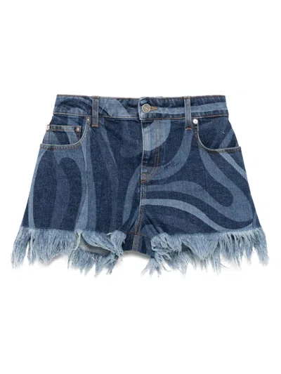 PUCCI PRINTED DENIM SHORTS