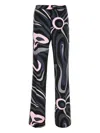 Pucci Abstract Pattern High Waist Wide Leg Trousers In Black