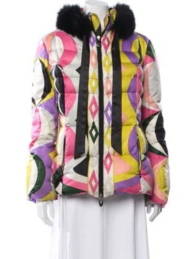 Pre-owned Pucci Printed Down Coat In Multi