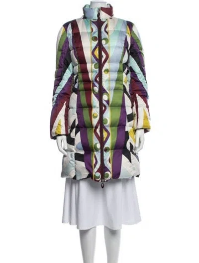 Pre-owned Pucci Printed Down Coat In Multicolor
