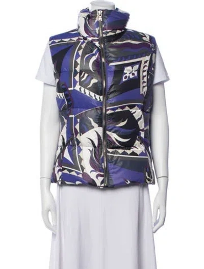 Pre-owned Pucci Printed Down Jacket In Purple