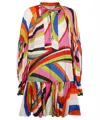 Pucci Woman Mini Dress Green Size 6 Cotton In Multi