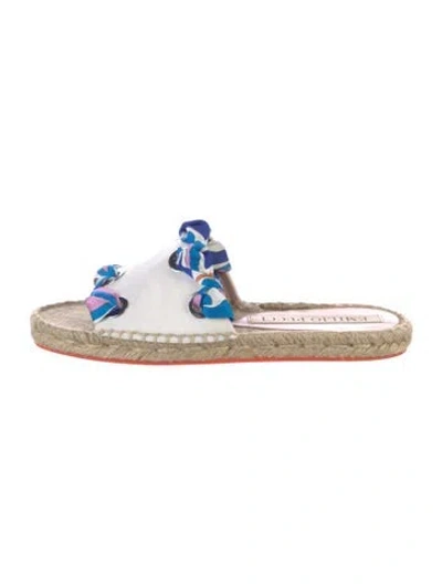 Pre-owned Pucci Printed Espadrilles In White