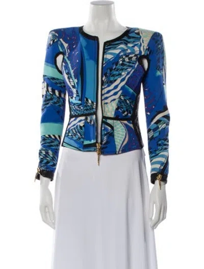 Pre-owned Pucci Printed Evening Jacket In Blue