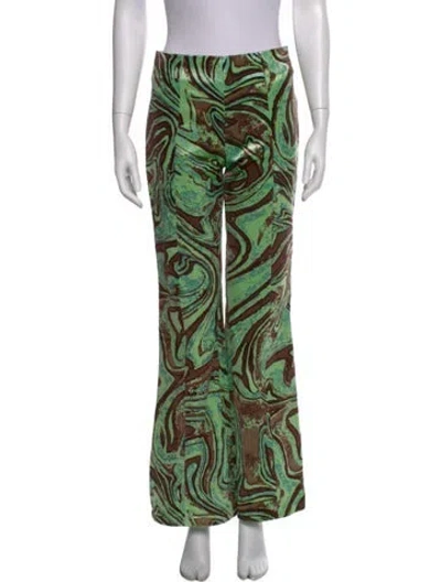 Pre-owned Pucci Printed Flared Pants In Green