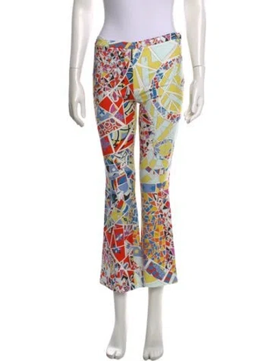 Pre-owned Pucci Printed Flared Pants In Yellow
