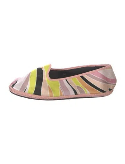 Pre-owned Pucci Printed Flats In Pink