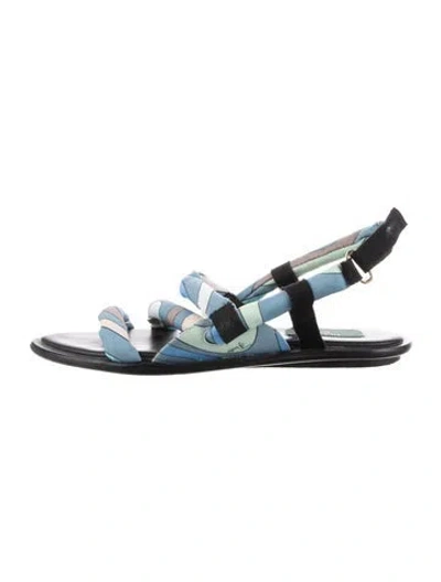 Pre-owned Pucci Printed Gladiator Sandals In Blue