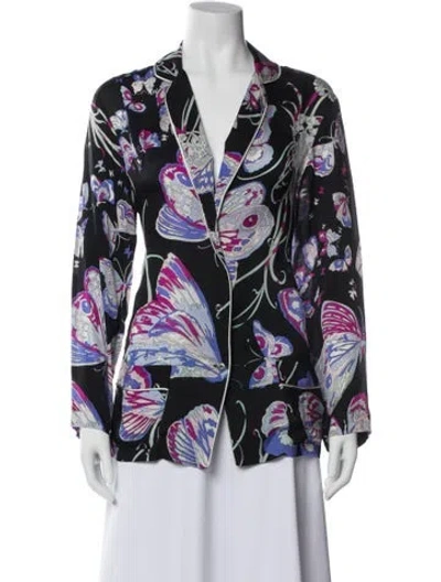 Pre-owned Pucci Printed Grosgrain Trim Pajamas In Blue