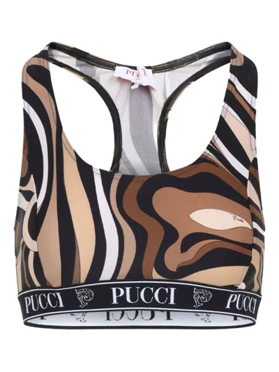 Pucci Printed Gym Bra In Black