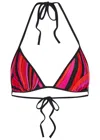 Pucci Halter Neck Triangle Bikini Top Adjustable Ties In Pink