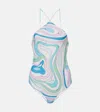 PUCCI PRINTED HALTERNECK SWIMSUIT