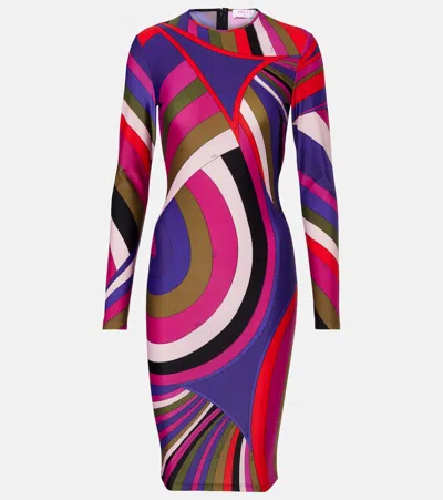 Pucci Printed Jersey Minidress In Multi