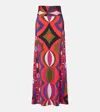 Pucci Printed Jersey Satin Maxi Skirt In Multi