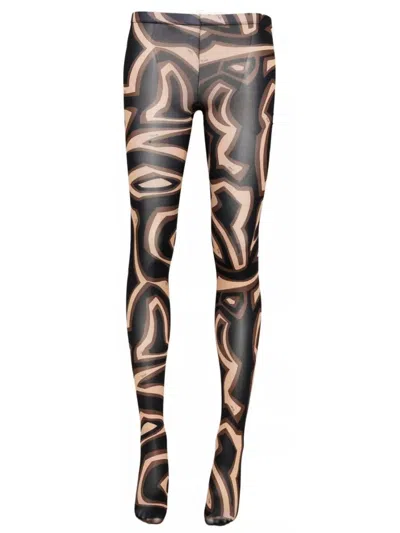 Pucci Printed Jersey Tights In Black