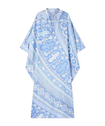 Pucci Printed Kaftan Top In Blue