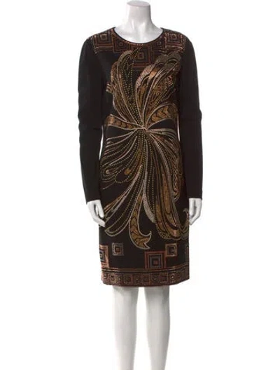 Pre-owned Pucci Printed Knee-length Dress In Black
