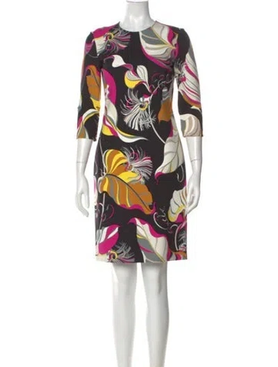 Pre-owned Pucci Printed Knee-length Dress In Black