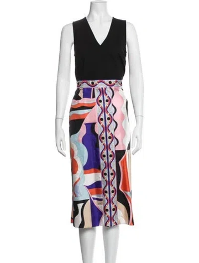 Pre-owned Pucci Printed Knee-length Dress In Black