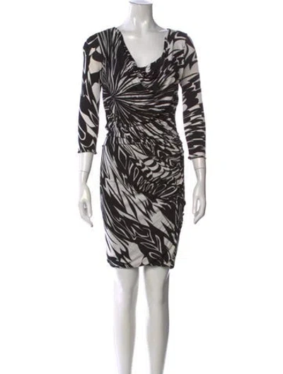 Pre-owned Pucci Printed Knee-length Dress In Black/white