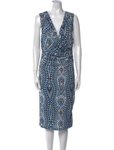 Pre-owned Pucci Printed Knee-length Dress In Blue