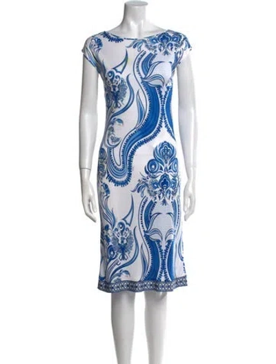 Pre-owned Pucci Printed Knee-length Dress In Blue