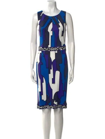 Pre-owned Pucci Printed Knee-length Dress In Blue