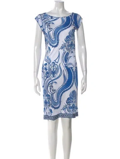 Pre-owned Pucci Printed Knee-length Dress In Blue
