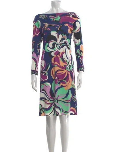 Pre-owned Pucci Printed Knee-length Dress In Blue