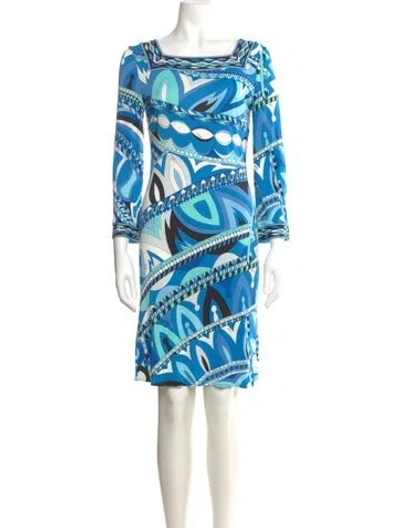 Pre-owned Pucci Printed Knee-length Dress In Blue