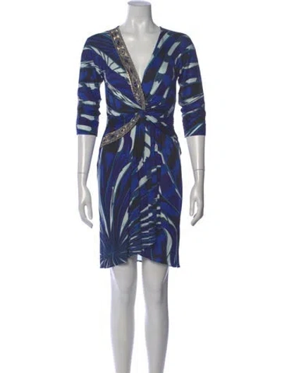 Pre-owned Pucci Printed Knee-length Dress In Blue