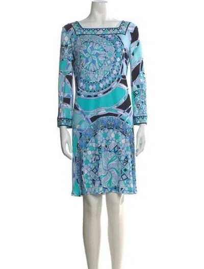 Pre-owned Pucci Printed Knee-length Dress In Blue