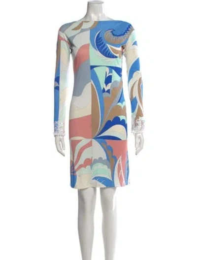Pre-owned Pucci Printed Knee-length Dress In Blue