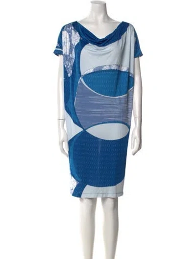Pre-owned Pucci Printed Knee-length Dress In Blue
